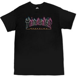 Thrasher Herren T-Shirt Double Flame Neon